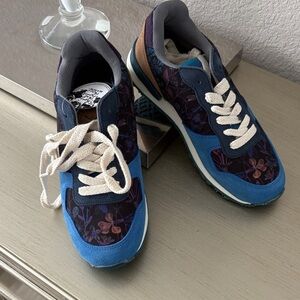 Inkkas Blue and Purple Floral Sneakers